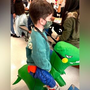 Kids Inflatable Dinosaur Wrangler Costume - Green